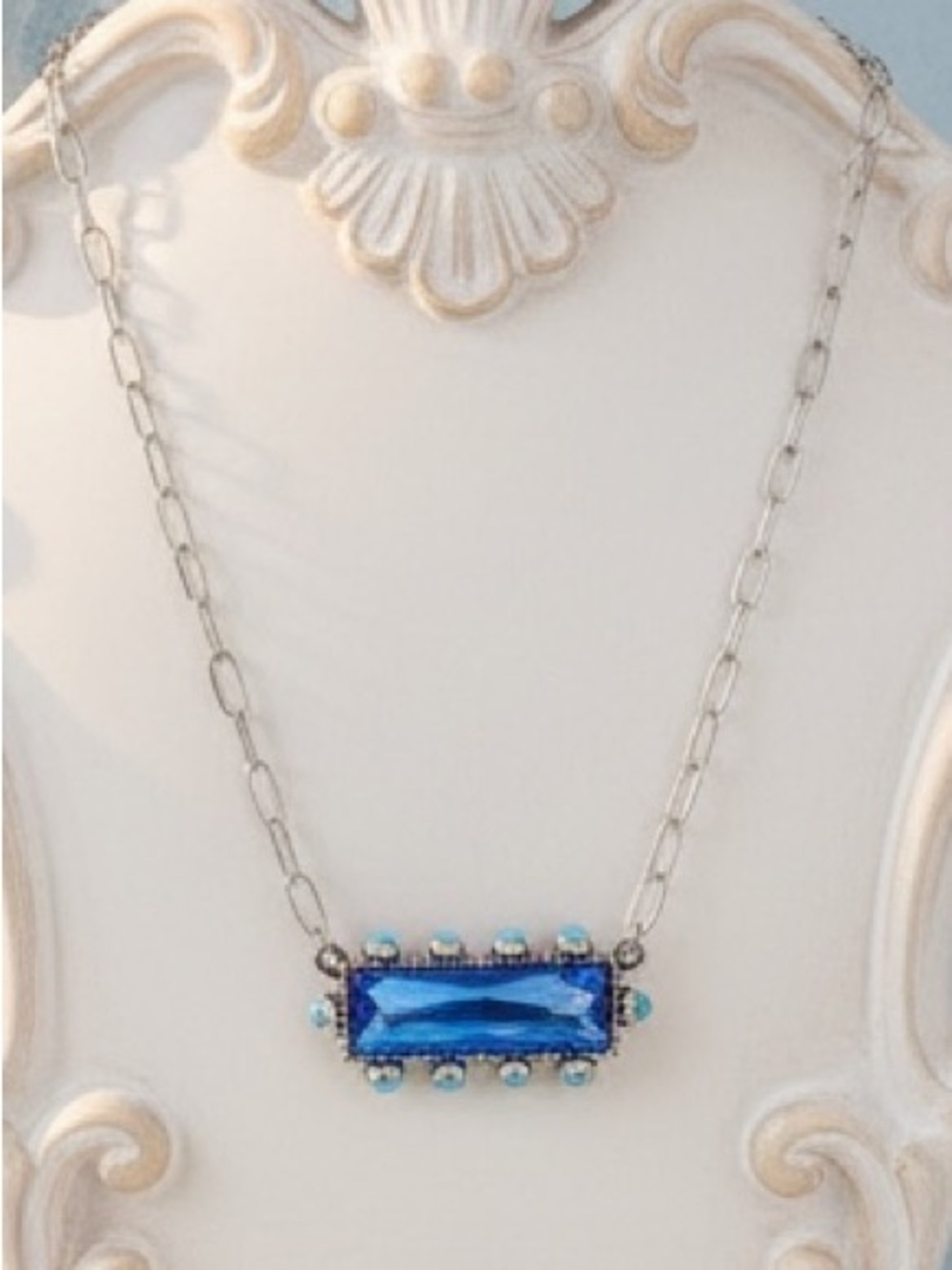 Boho Blue Bling, Turquoise Paperclip Statement Necklace Vintage Cowgirl Glam